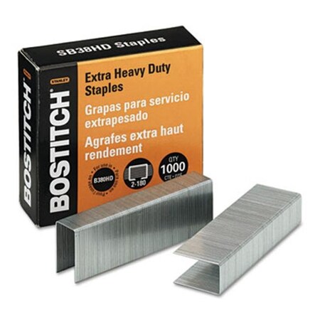 Bostitch Stanley Bostitch BOS-SB38HD-1M Heavy-Duty Staples for B380HD-Blk Auto 180 Stapler  1 000-Box BOS-SB38HD-1M